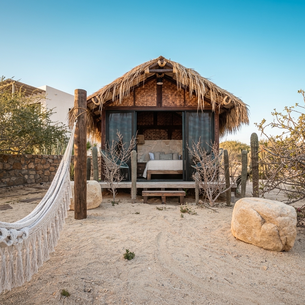Exterior de la Cabaña Doble en la naturaleza con hamaca para descansar